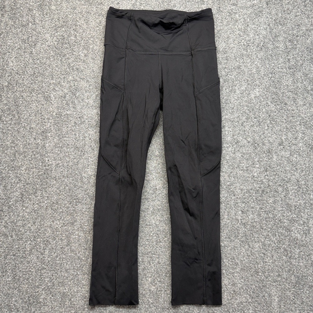 Lululemon Black High Rise Crop Leggings with Pockets Size 2